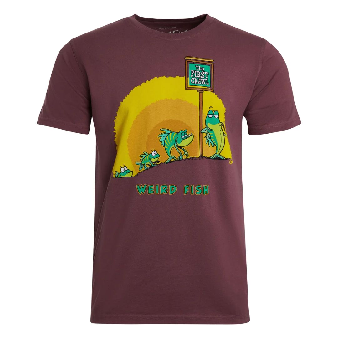 Weird First Crawl Wine Print Tee Shirt Wine