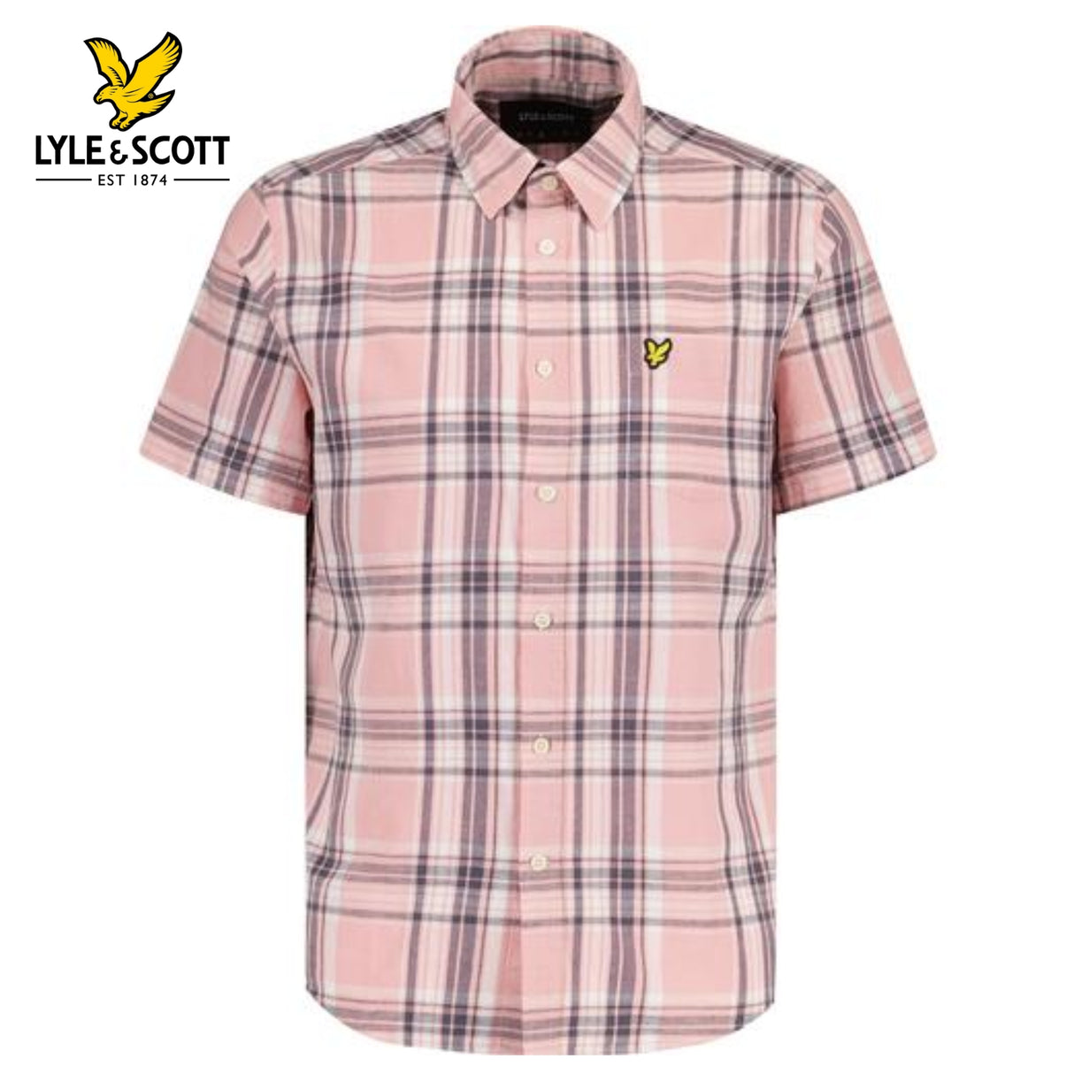 Lyle & Scott Linen Pink Check Shirt Pink