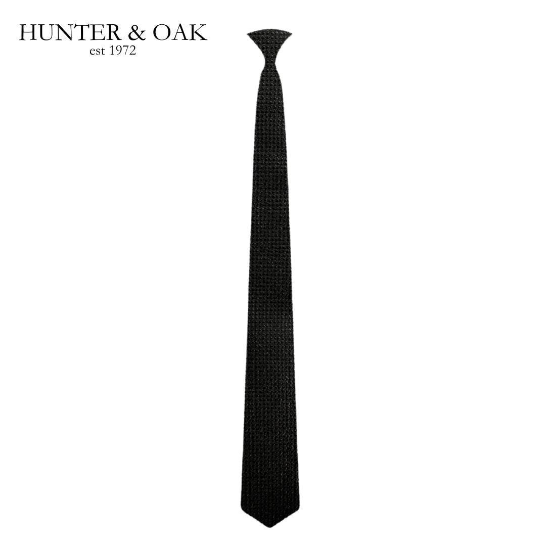Hunter & Oak X-Long Black Twilll Tie Black