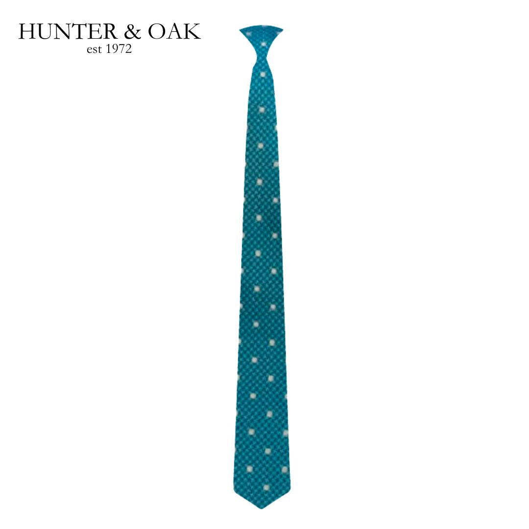 Hunter & Oak X-Long Teal Spotted Tie Teal