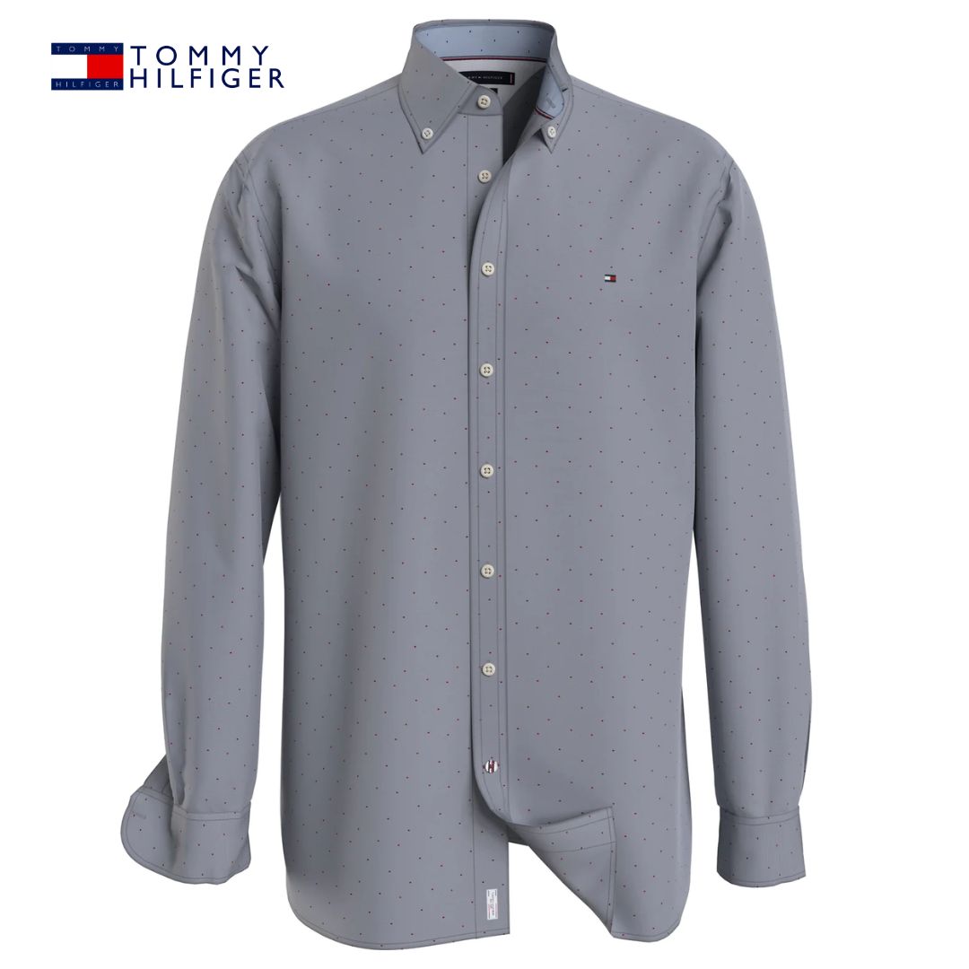 Tommy Hilfiger Oxford Red Spotted Shirt Navy