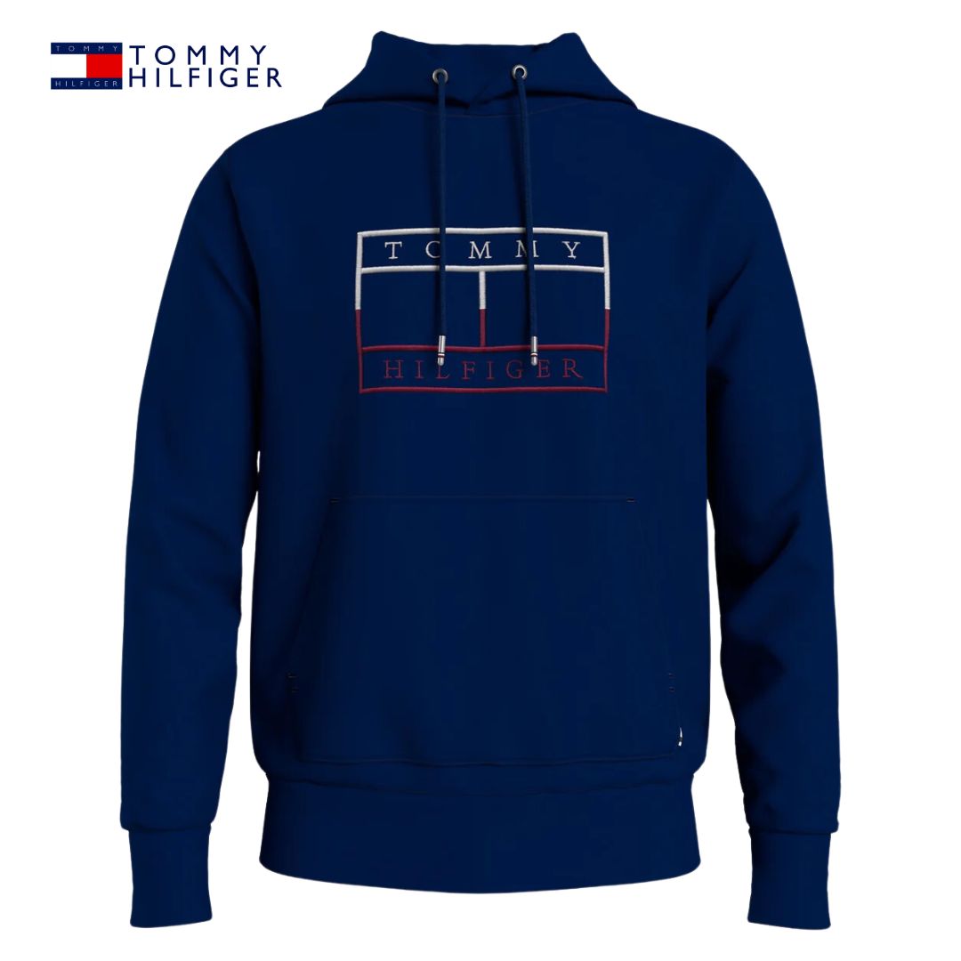 Tommy Hilfiger Flag Outline Navy Hoodie Navy