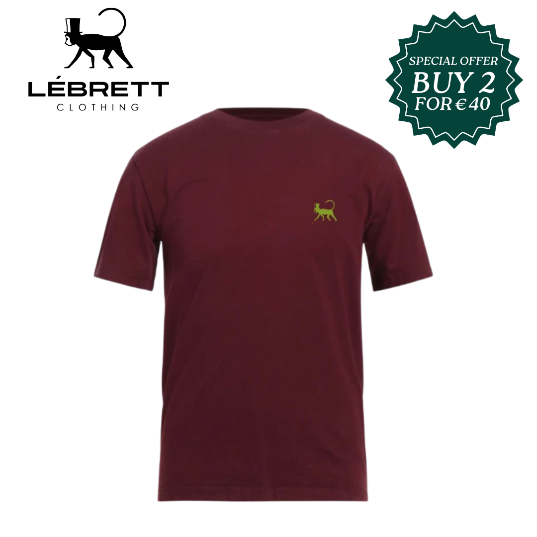 Lebrett Crew Neck Plum Logo T-Shirt Wine