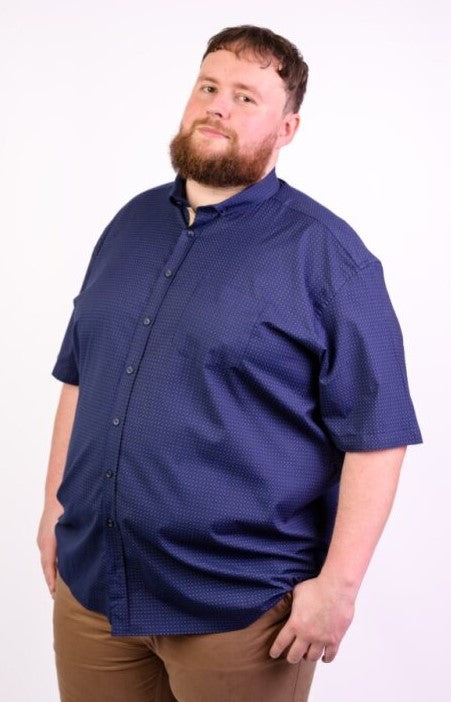 Mc Ivor Seamus Navy Shirt / Brown Print Navy