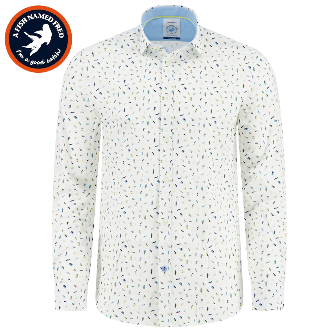 A Fish Named Fred - Paint Strokes Shirt White