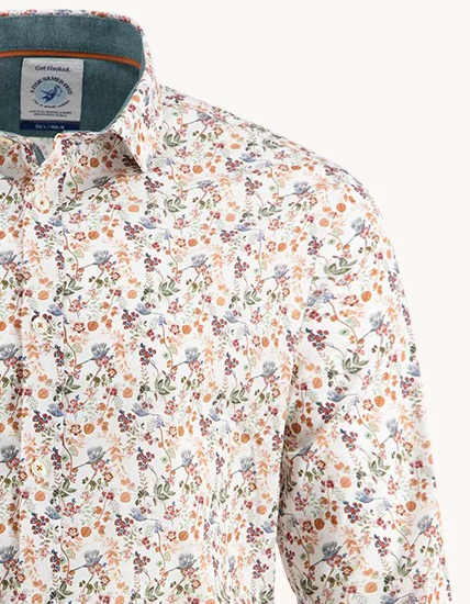 A Fish Named Fred Phesant Print Shirt Beige