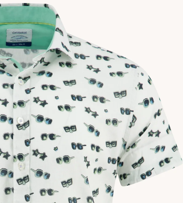 A Fish Named Fred Sun Glasses Shirt White