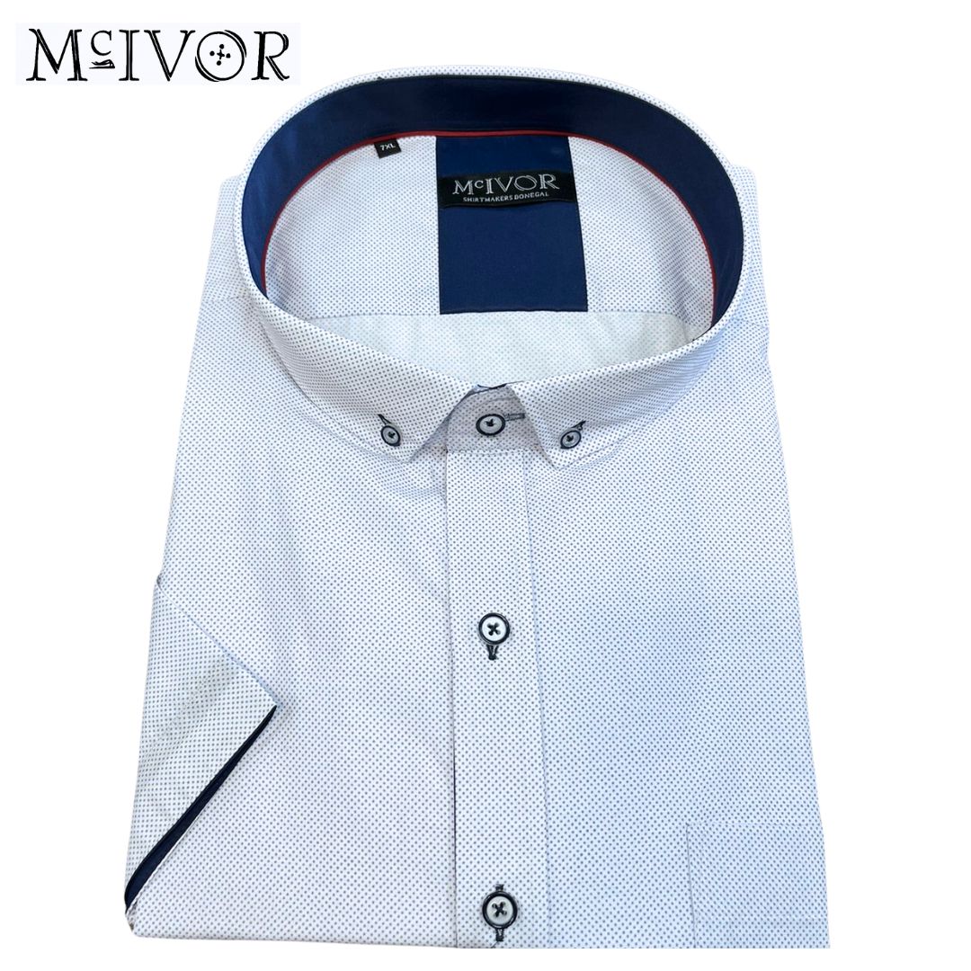 Mc Ivor Agata Blue & White Dotted Shirt Blue