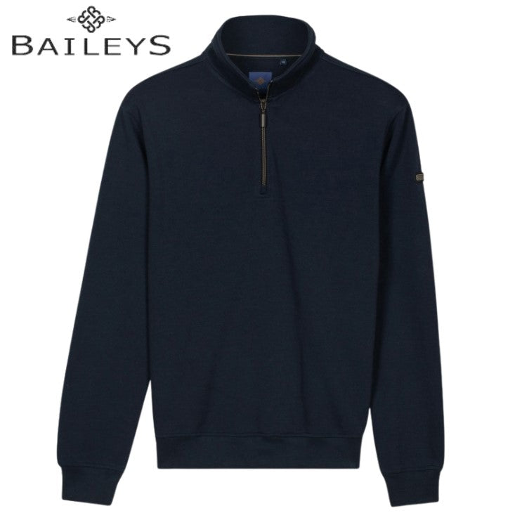 Baileys 1/4 Zip Structured Blue Sweater Blue