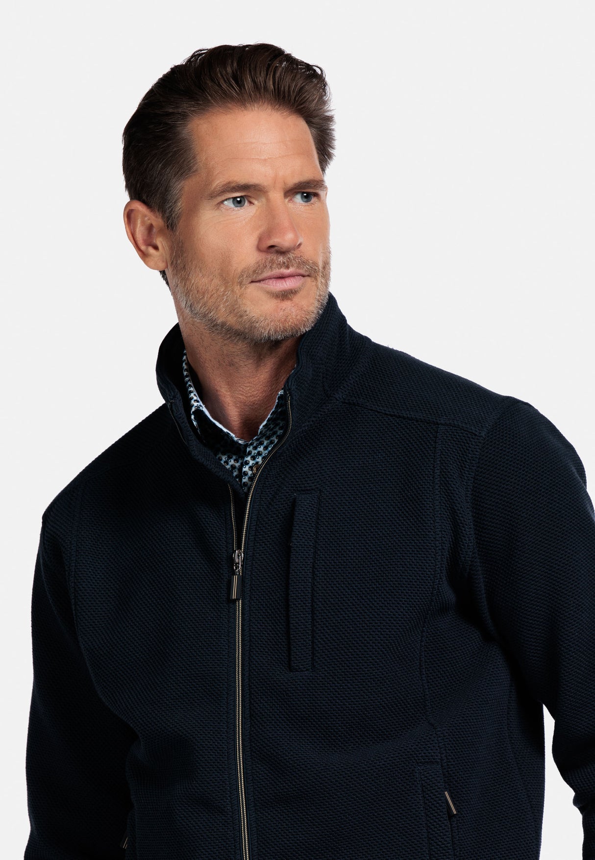 Baileys Sweater Cardigan Navy Full Zip Navy