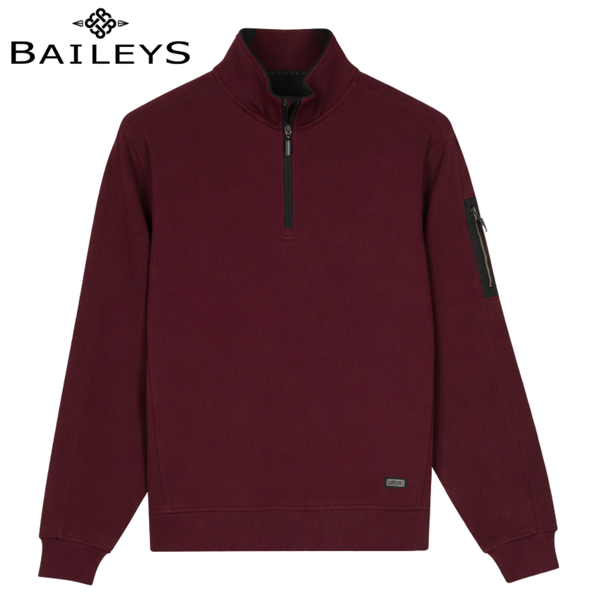 Baileys 1/4 Zip Pique Mauve Sweatshirt Wine