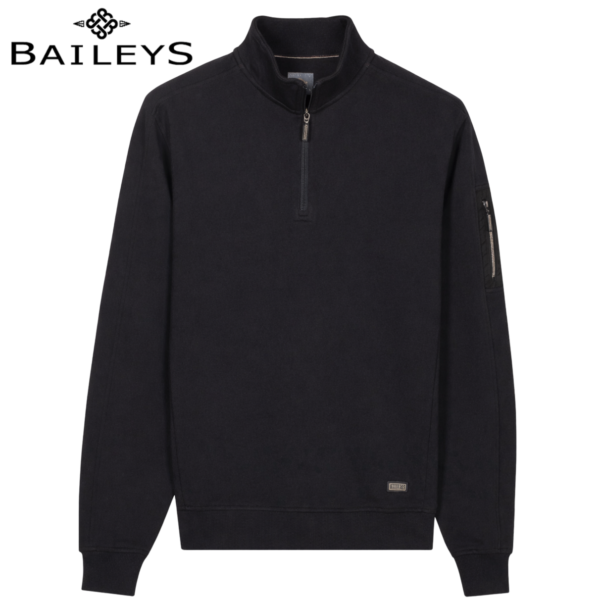 Baileys 1/4 Zip Pique Navy Sweatshirt Navy