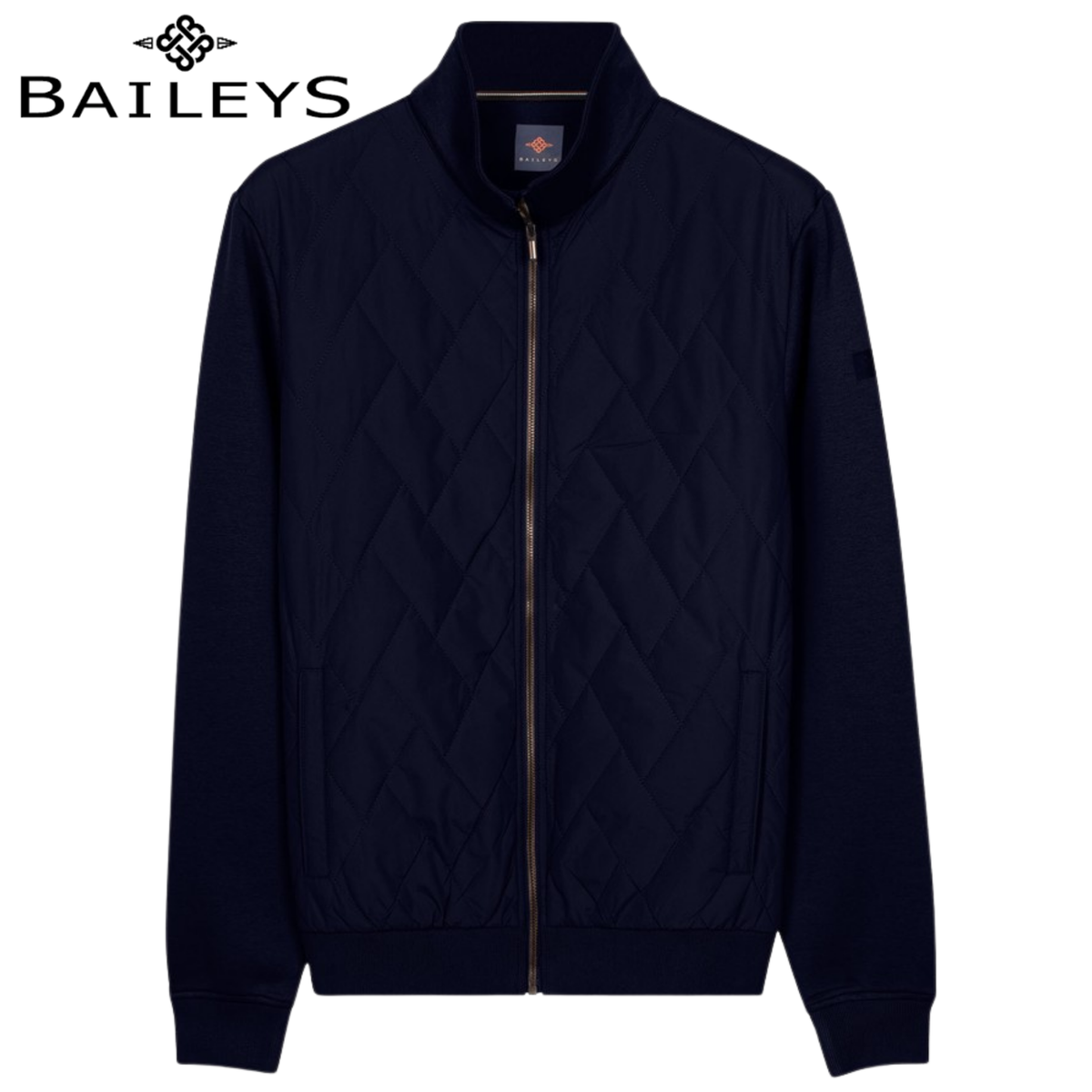 Baileys Full Zip Quilted Navy Sweatshirt Navy