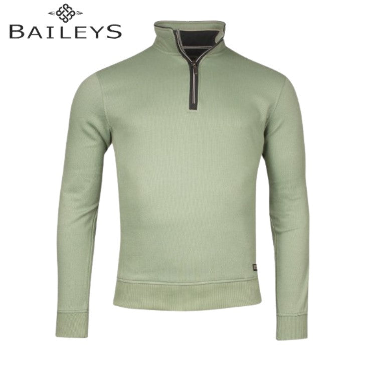 Baileys Quarter Zip Honeycomb Sweatshirt Green