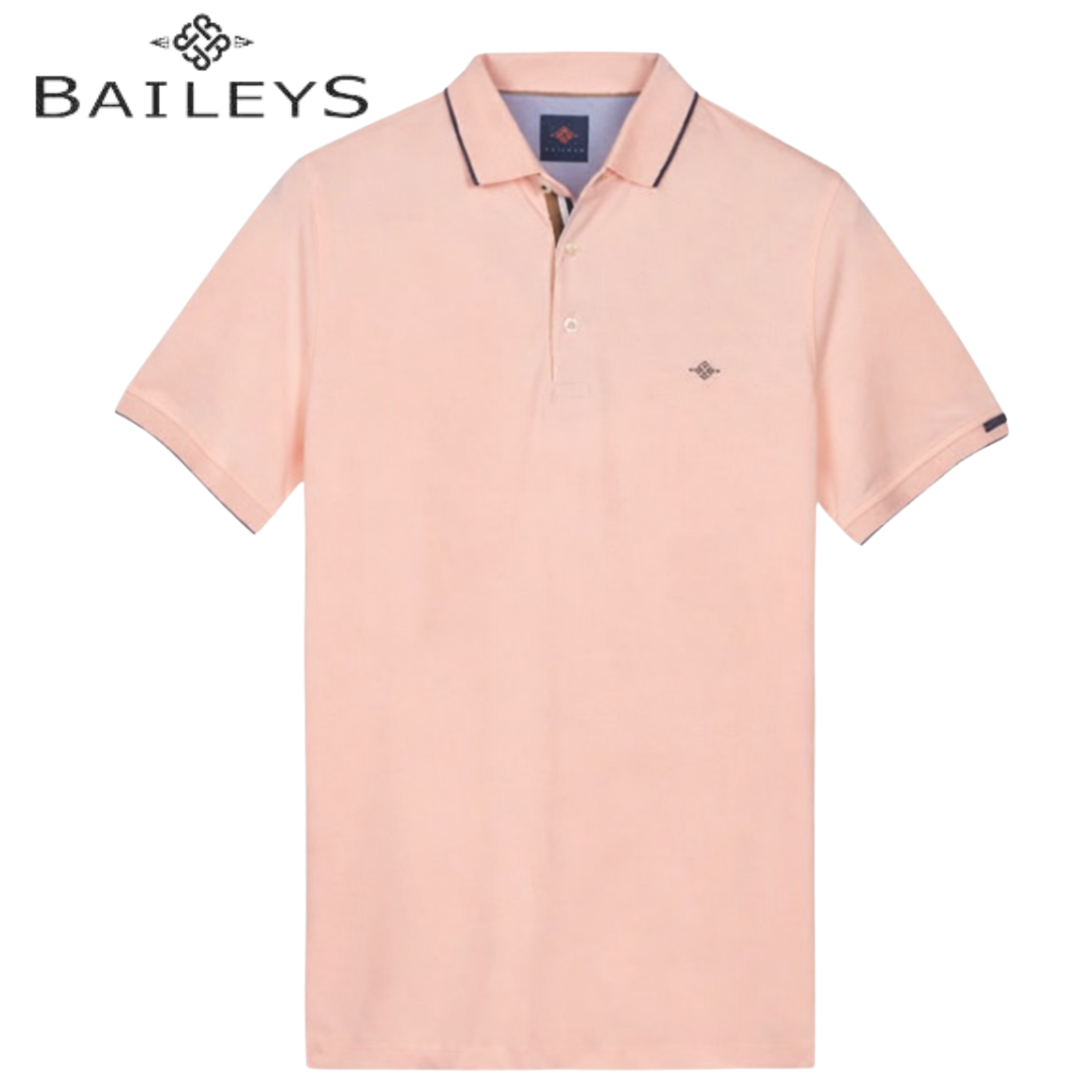 Baileys Classic Tipped Collar Pink Polo Pink