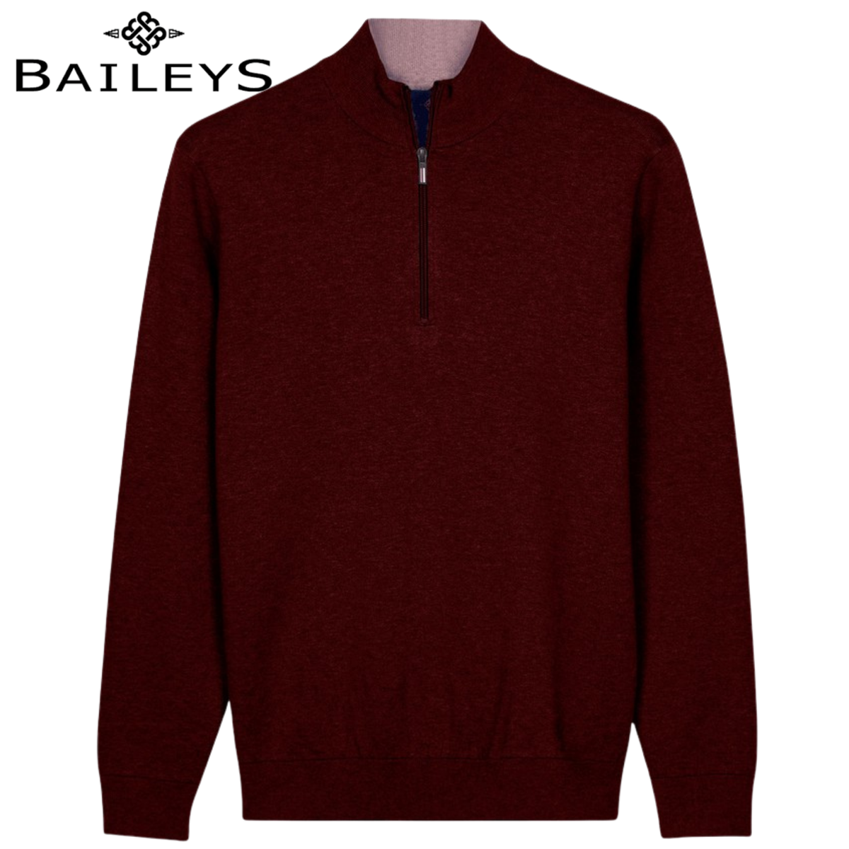 Baileys Classic Wine Quarter Zip Knit Wine