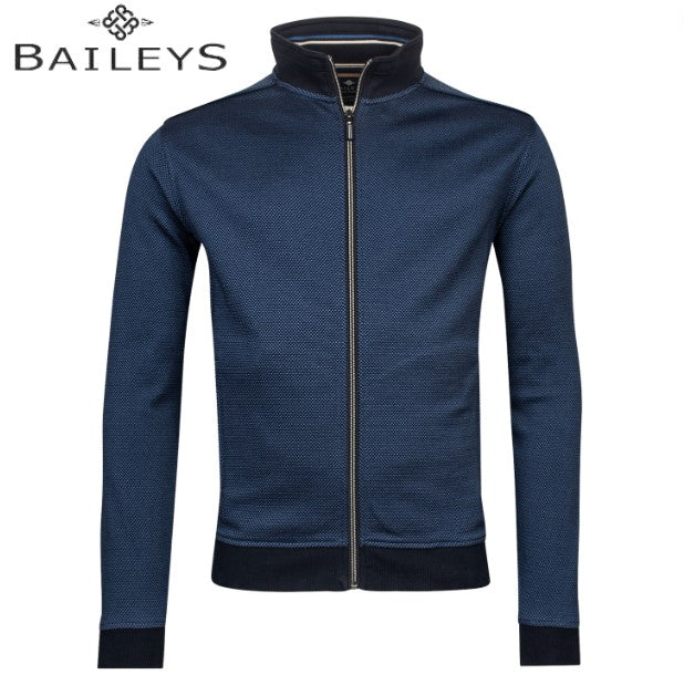 Baileys Navy Full Zip Tipped Sweatshirt Navy