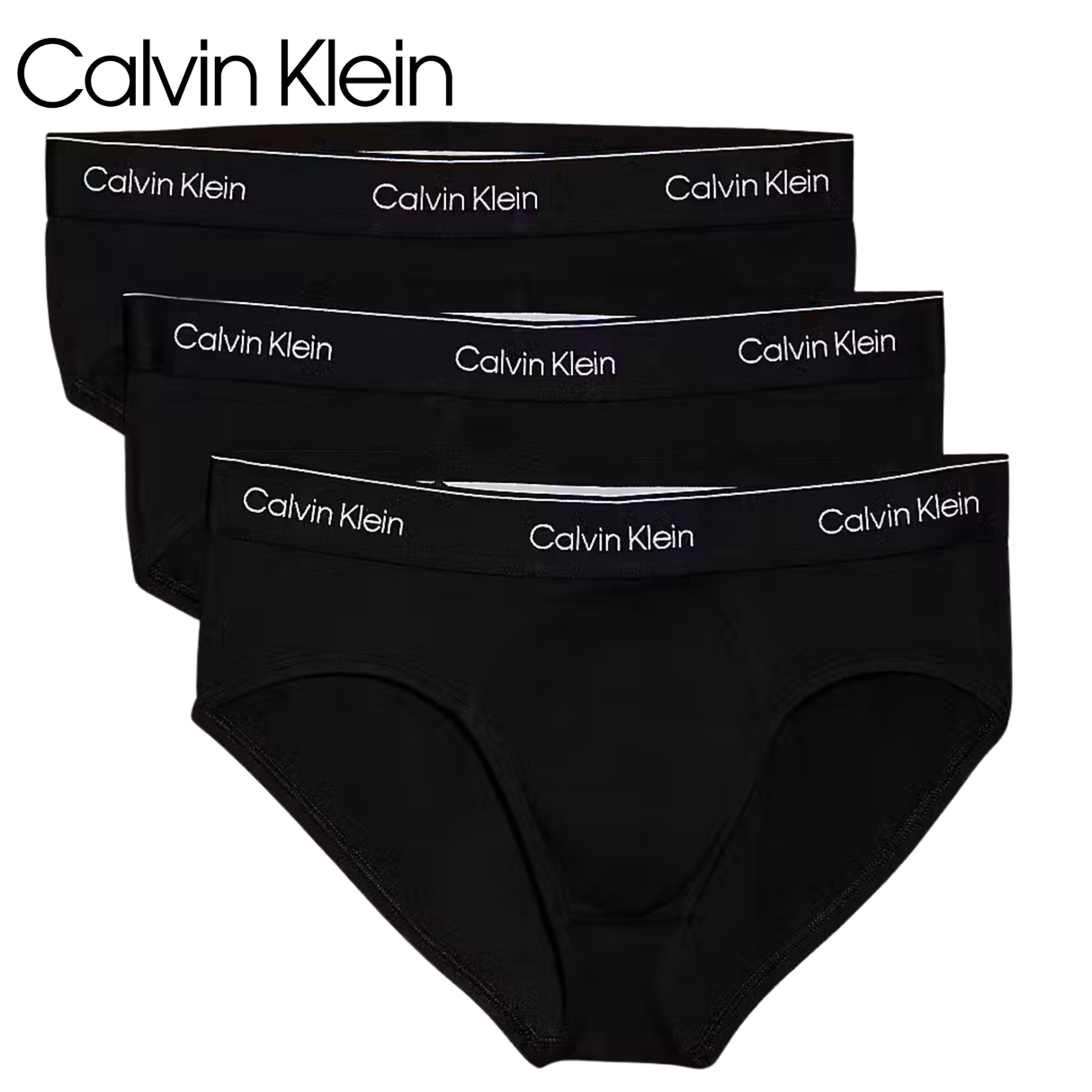 Calvin Klein 3-Pack Hip Black Briefs Black