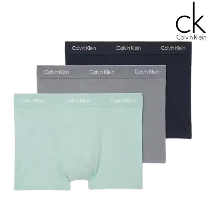 Calvin Klein 3-Pack Misty Green Trunks Green
