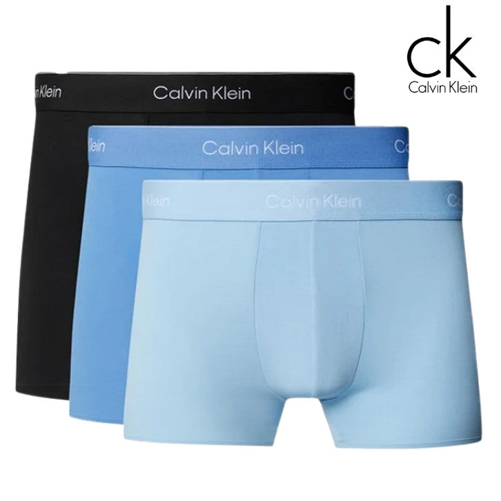 Calvin Klein 3-Pack Glacier Blue Trunks Blue