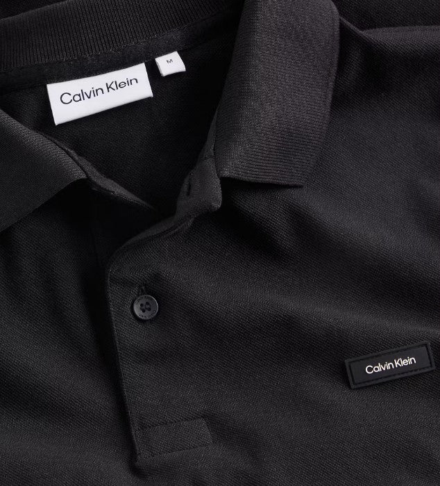 Calvin Klein Stretch Pique Black Polo Black