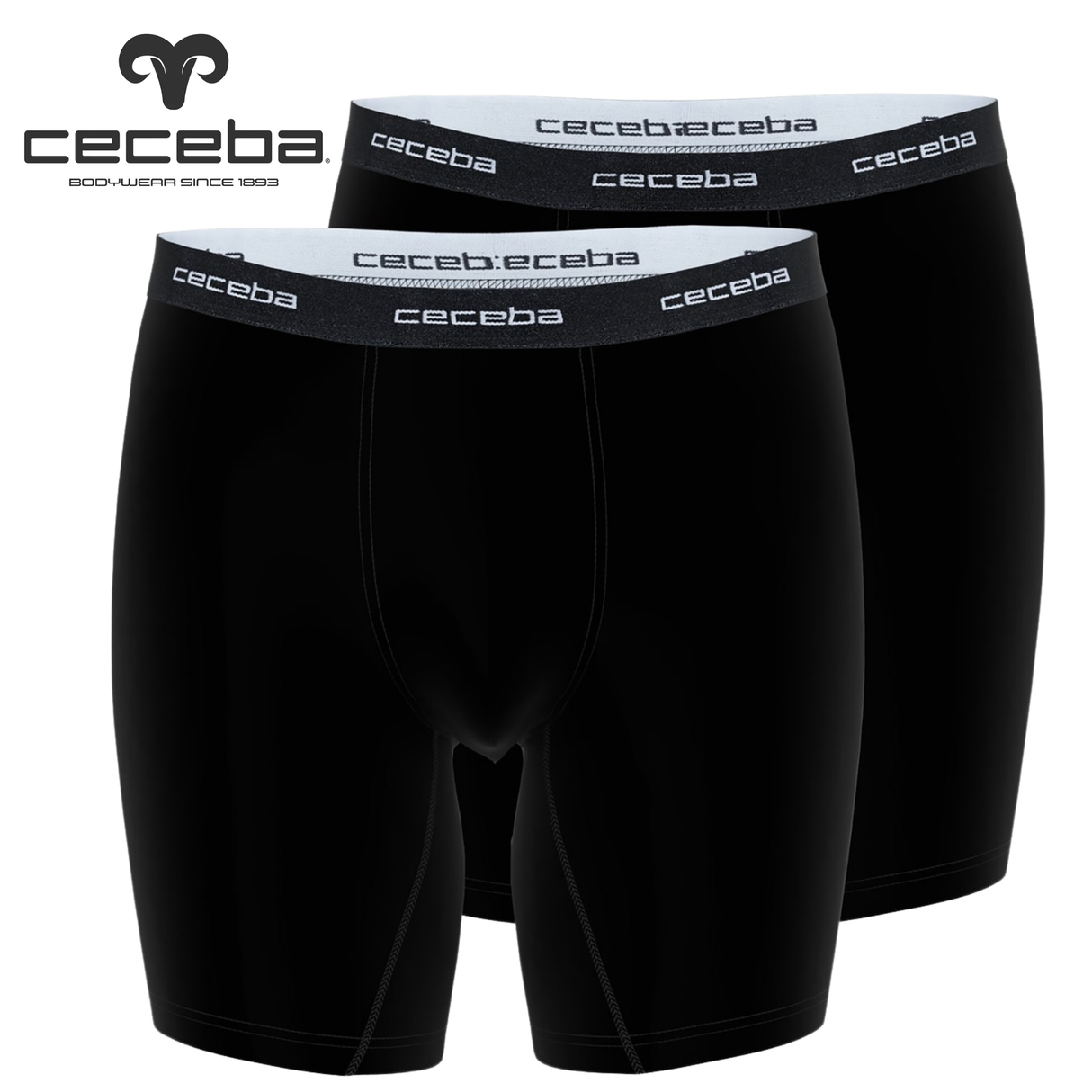 Ceceba 2Pk Stretch Long Leg Black Trunk Black