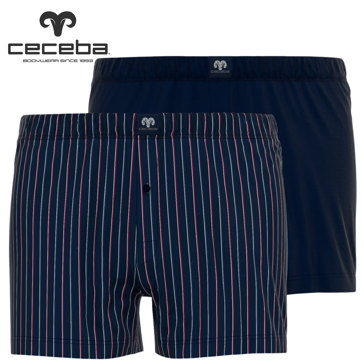 Ceceba Daytona 2-Pk Navy & Red Shorts Red