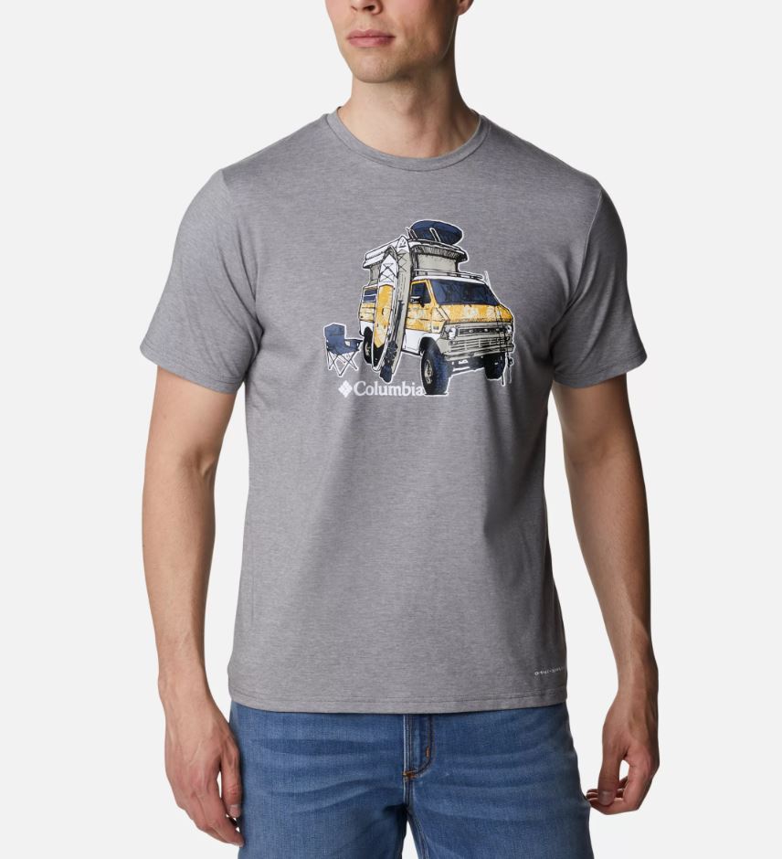 Columbia Sun Trek Graphic Logo Grey Tee Grey