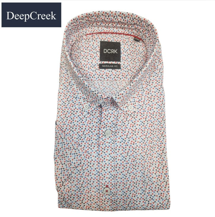 D.C.R.K. Red & Blue Pattern Shirt Red