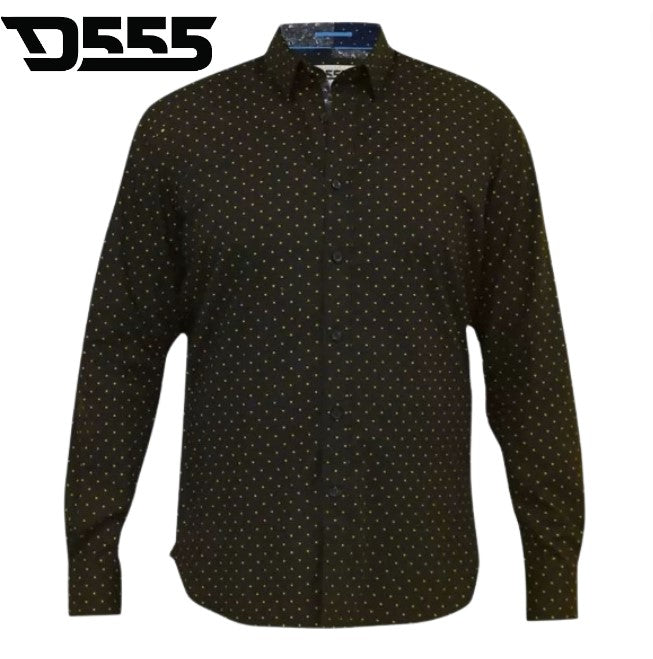 Duke Bernard Black Spotted Print Shirt Black