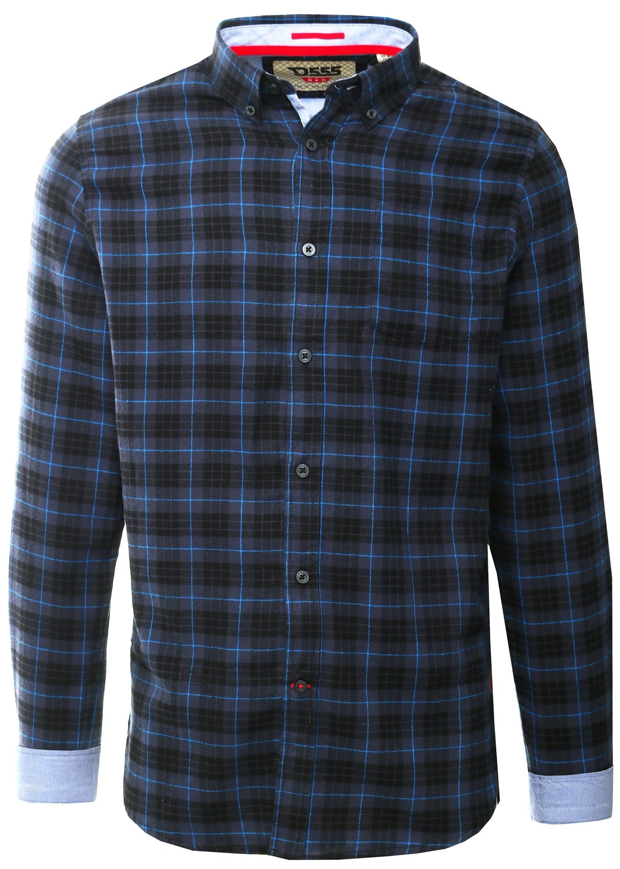Duke Dovercourt Blue Check Flannel Shirt Blue
