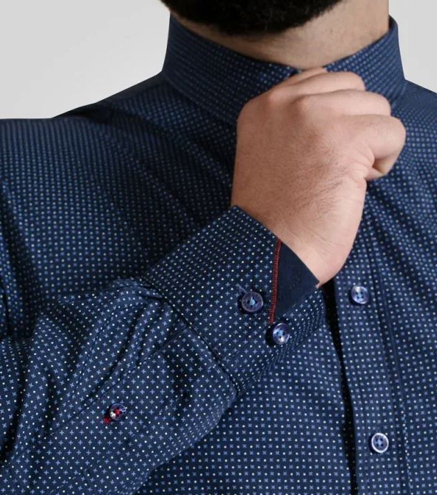 Duke Middlesbrough Navy Microprint Shirt Navy