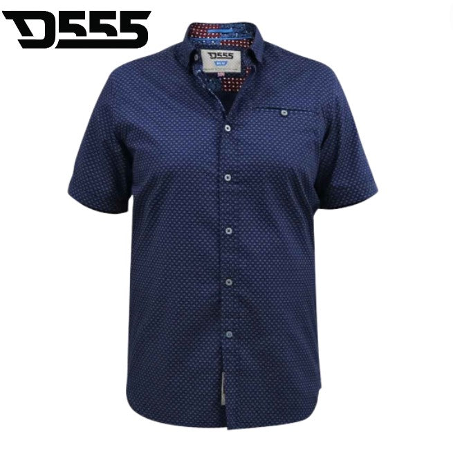 Duke Telford S/S Navy Micro Print Shirt Navy