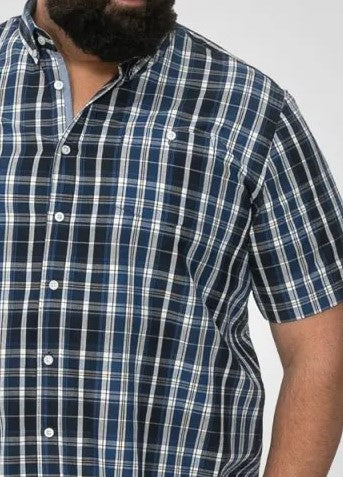 Duke Walsall Blue & Navy Check Shirt Blue
