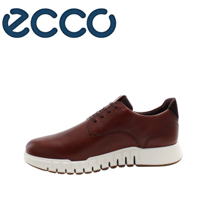 Ecco Gruuv Mocha Leather Shoe Brown