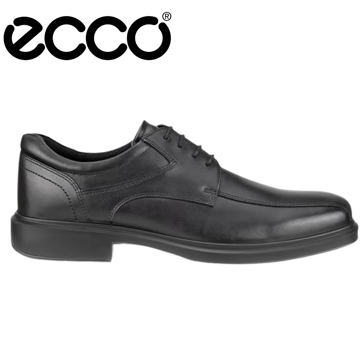 Ecco Helsinki Black Laced Leather Shoes Black