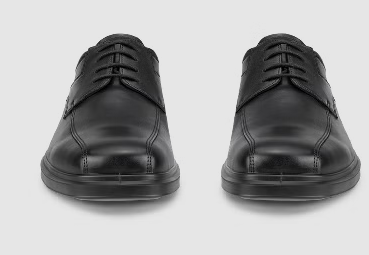 Ecco Helsinki Black Laced Leather Shoes Black