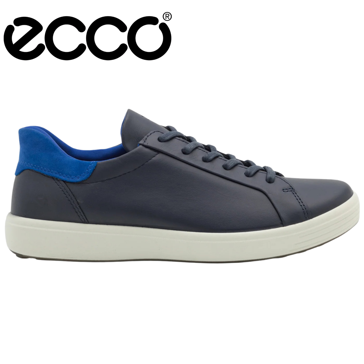 Ecco Soft 7 Leather Marine Lace Shoe Navy