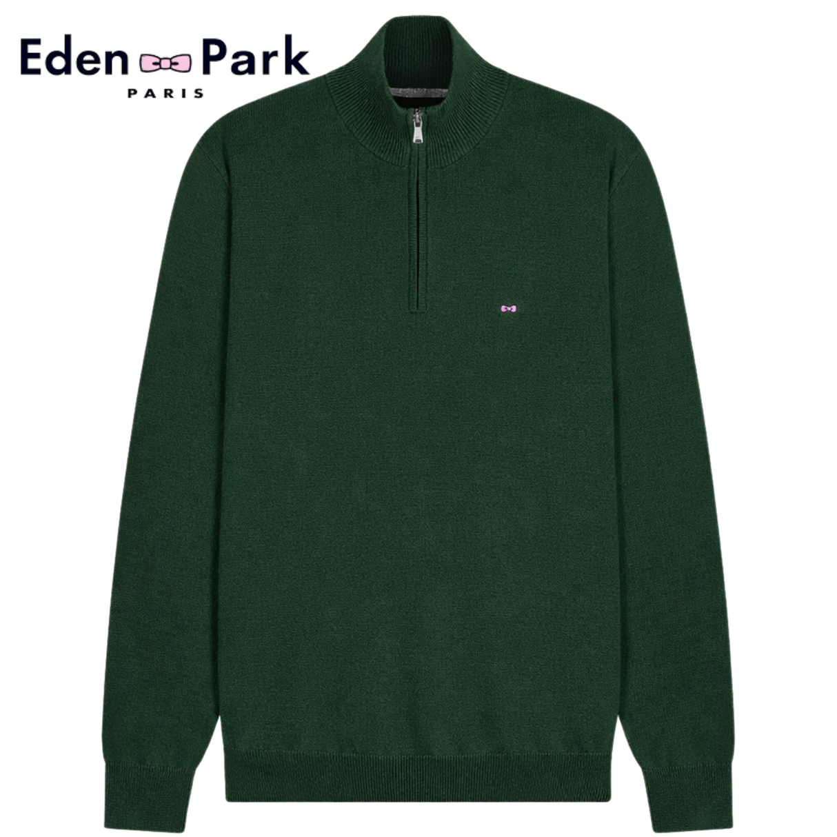 Eden Park Edinburgh 1/4 Zip Bottle Knit Green
