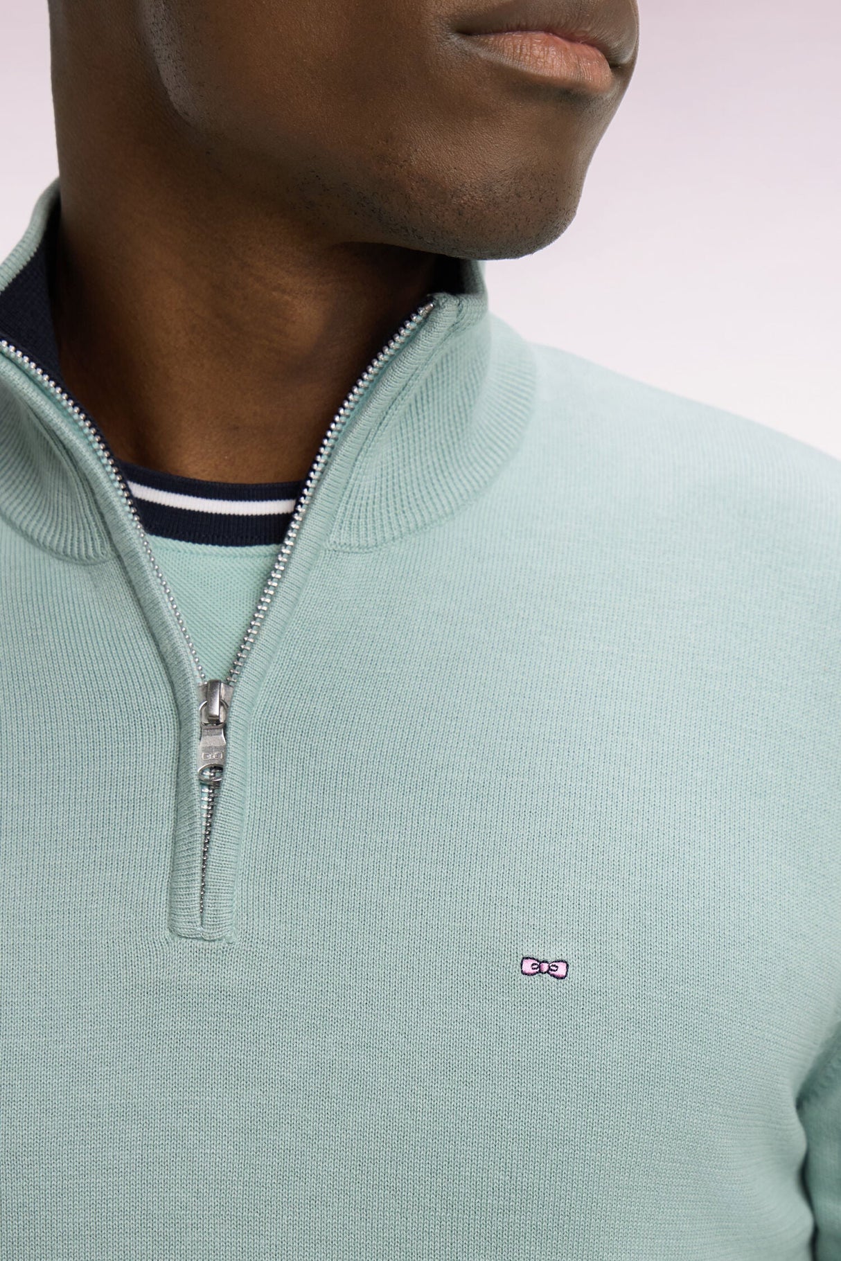 Eden Park Honeycomb 1/4 Zip Sweater Green