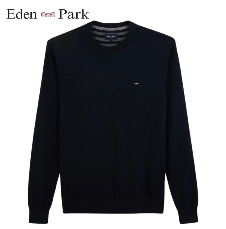 Eden Park Cotton Crew Neck Navy Knit Navy