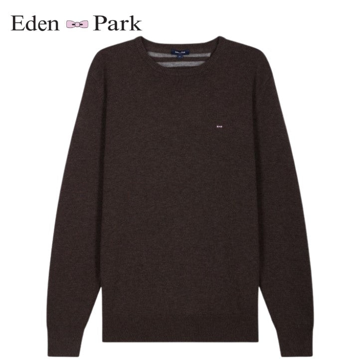 Eden Park Fudge Brown Round Neck Sweater Brown