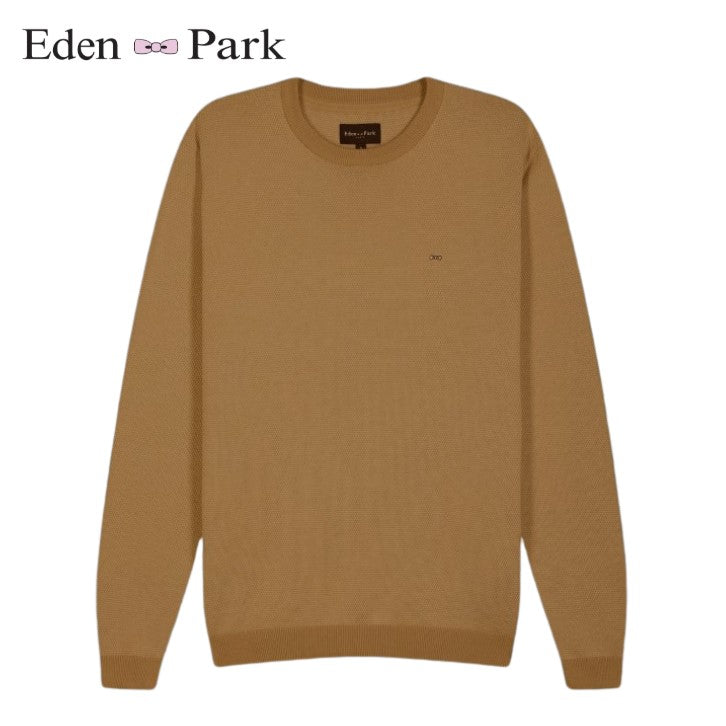 Eden Park Round Neck Tobac Sweater Gold