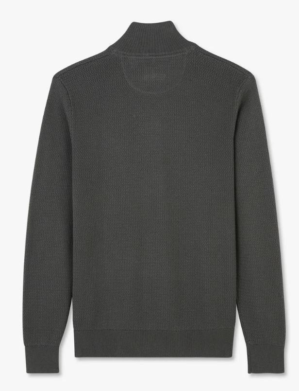 Eden Park 1/4 Zip Gunmetal Cable Knit Grey