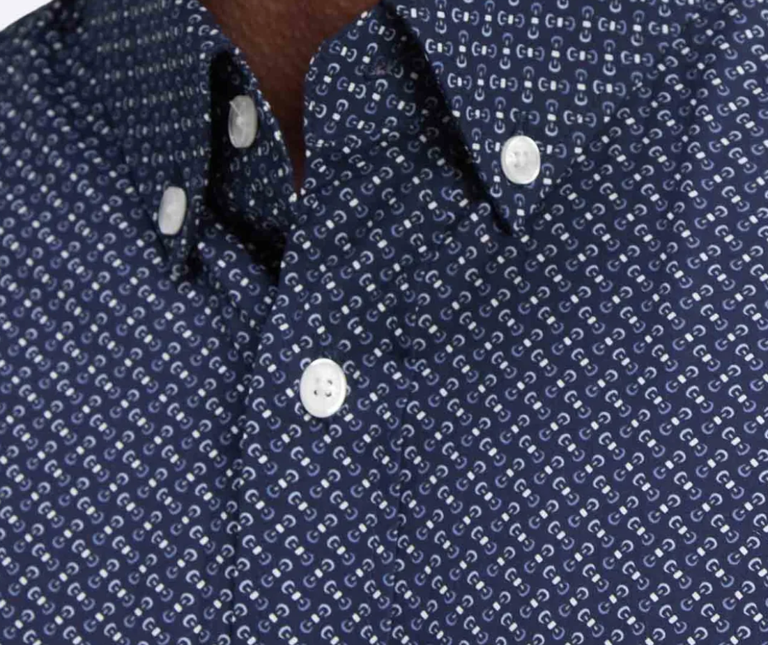 Eden Park Micro Bow Print Navy Shirt Navy