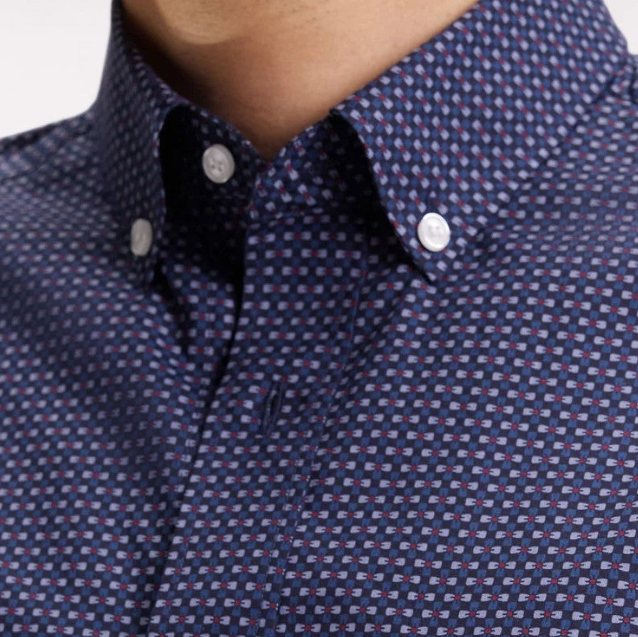 Eden Park Micro Bowtie Pattern Shirt Navy