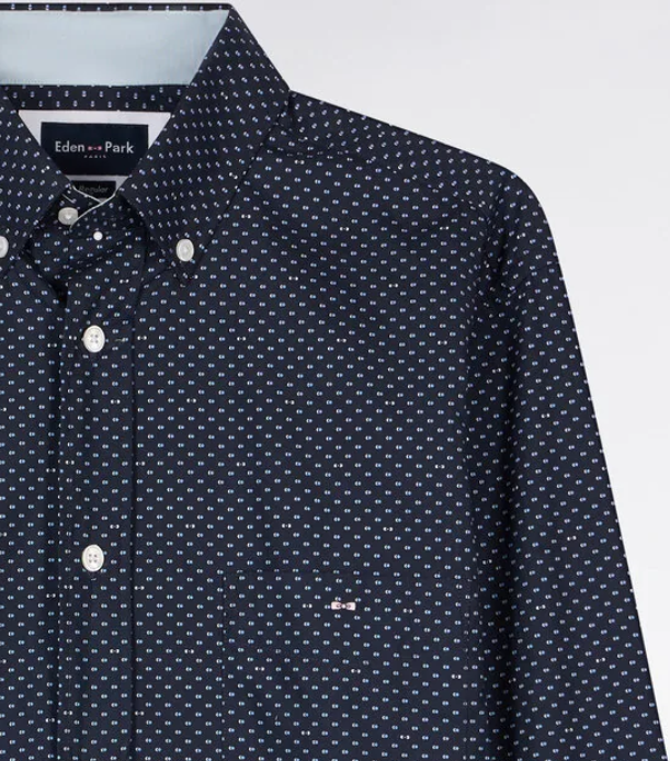 Eden Park Microprint Navy Shirt Navy