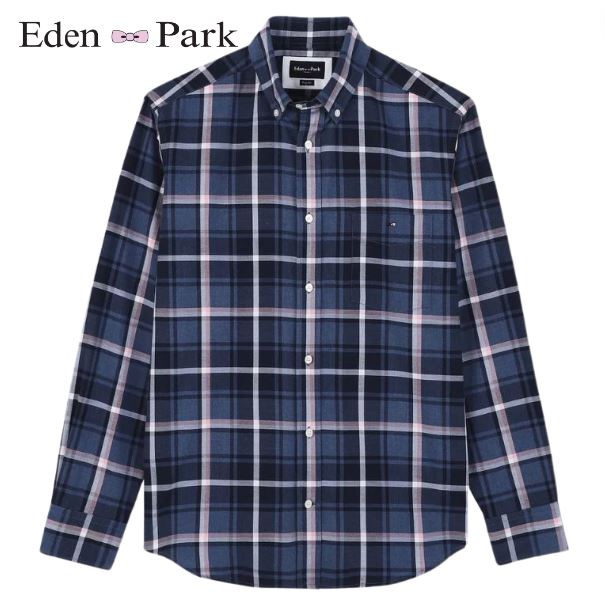 Eden Park Soeur Navy & Pink Check Shirt Navy