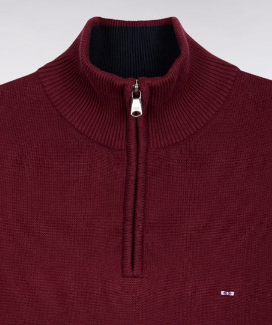 Eden Park Cotton Quarter Zip Wine Knit Wine