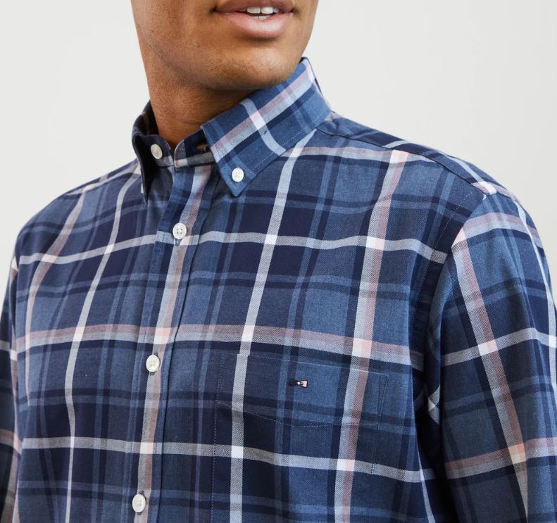Eden Park Soeur Navy & Pink Check Shirt Navy